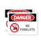Signmission No Forklifts, 14 in W x Rectangle, Vinyl Decal OS-2PACK-DS-D-1014-L-1467 - alternate 1